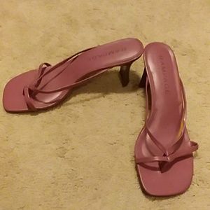 Mauve kitten heel sandals